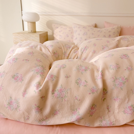 DoDo 兜兜 2025新款全棉双层纱印花单被套（可定做尺寸） 倾心-玉