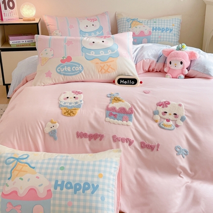 沐慕 2025新款大版印加绣款四件套 蛋糕kt