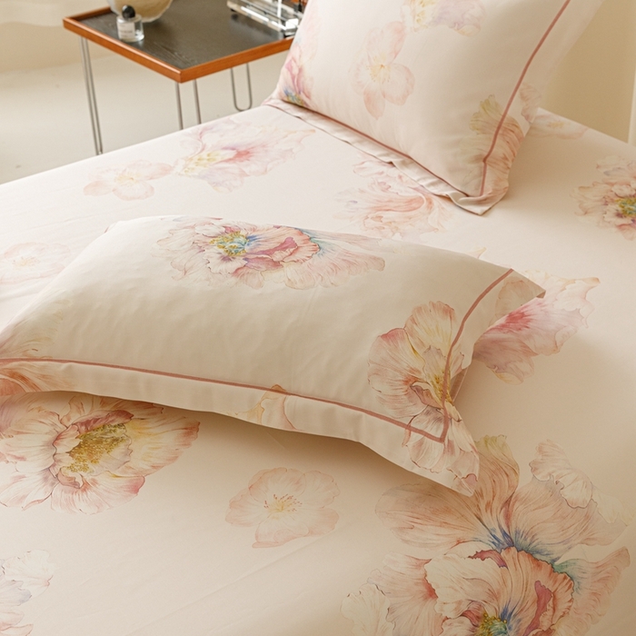 91家纺网 家纺一手货源 找家纺 舒慕 2025新款天丝竹纤维凉席三件套 花漾