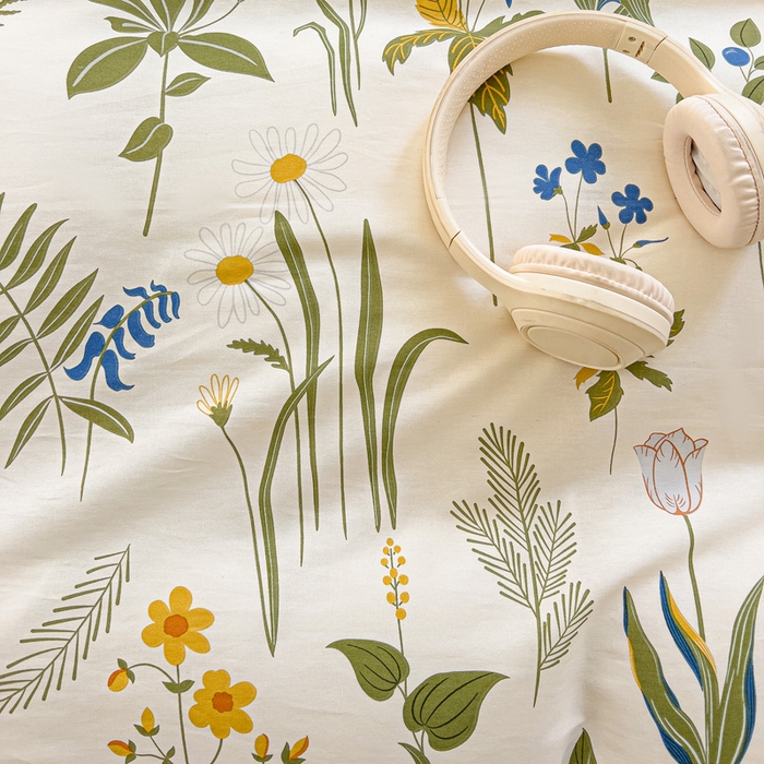 91家纺网 家纺一手货源 找家纺 忆生活家纺 2025新款韩版全棉花边款-单被套系列 桑梓绿