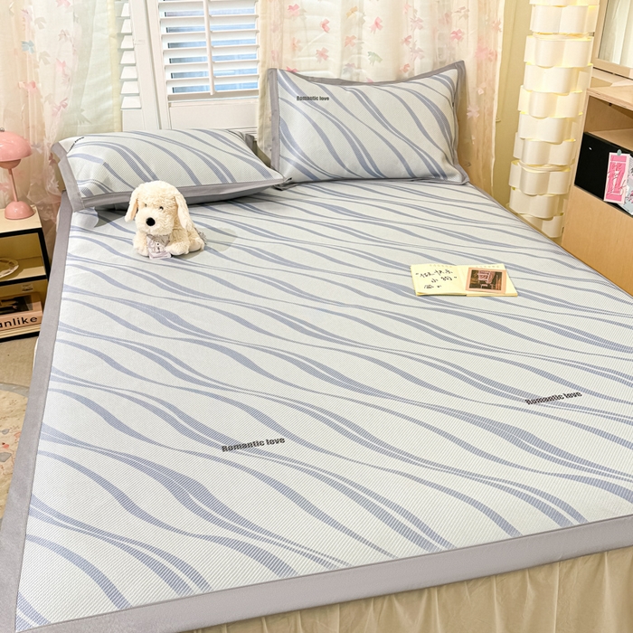 91家纺网 家纺一手货源 找家纺 川悦生活 2025新款数码印花冰藤席 青水集沐