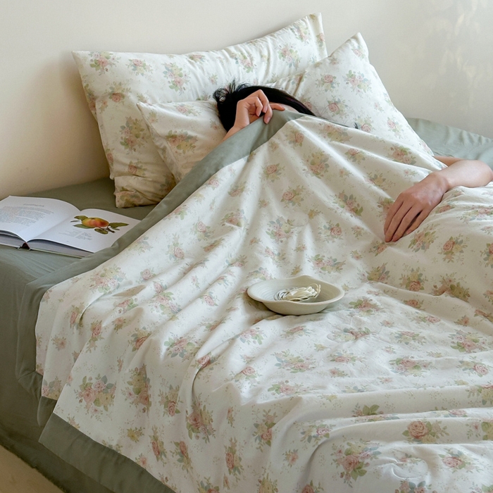 91家纺网 家纺一手货源 找家纺 大彩家居 2025新款全棉有氧水洗纱布夏被夏凉被 花溪