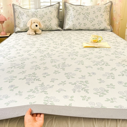 川悦生活 2025新款数码印花冰藤席 清水绿汽