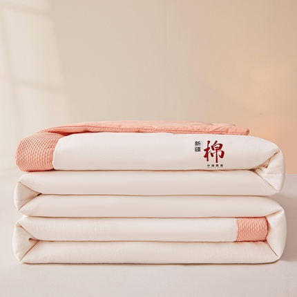 91家纺网 家纺一手货源 找家纺 熙宴家纺 2025新款水洗棉100%新疆棉花夏被-月光白 月光白+玉