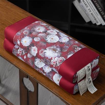 91家纺网 家纺一手货源 找家纺 （总）仁宇枕业 2025新款新品高端奢华全棉贡缎牡丹花开系列全荞麦枕头枕芯