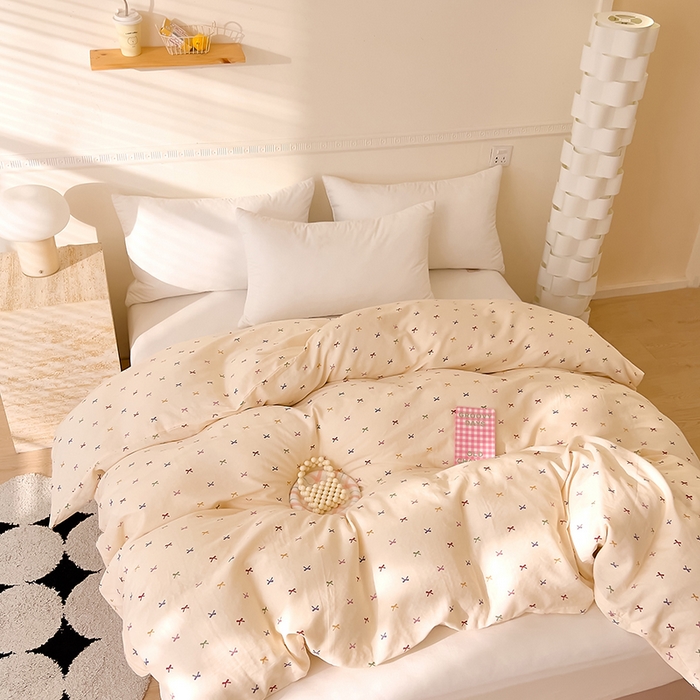 91家纺网 家纺一手货源 找家纺 DoDo 兜兜 2025新款全棉双层纱印花单被套（可定做尺寸） 彩蝶