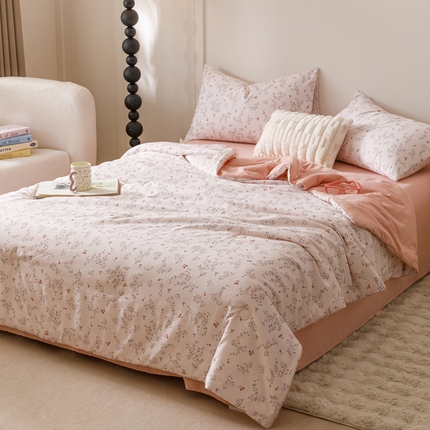 91家纺网 家纺一手货源 找家纺 （总）一加一 2025新款有氧纱印花大豆夏被