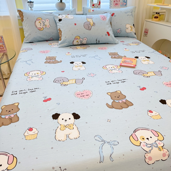 91家纺网 家纺一手货源 找家纺 吉象家纺 2025新款高支密全棉印花单品系列-单床单 音乐狗