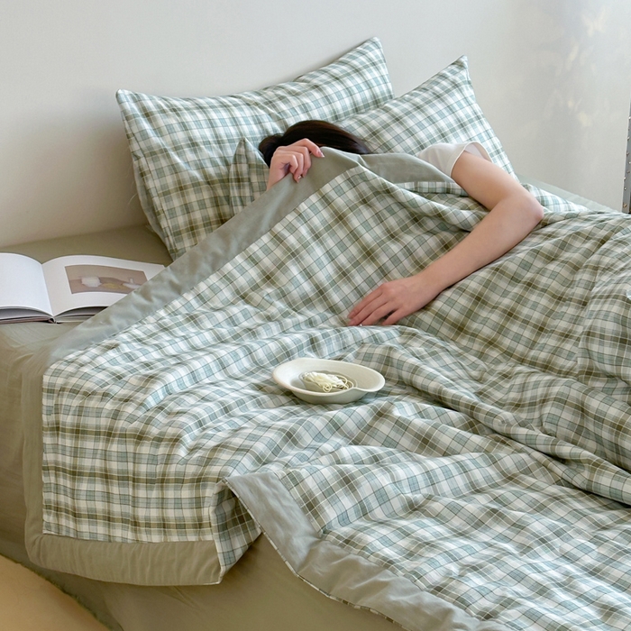 91家纺网 家纺一手货源 找家纺 大彩家居 2025新款全棉有氧水洗纱布夏被夏凉被 格调