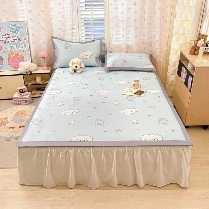 91家纺网 家纺一手货源 找家纺 川悦生活 2025新款数码印花冰藤席 奶屋小汪