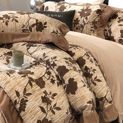 91家纺网 家纺一手货源 找家纺 （总）太古汇家居 2025新款230克全消光烂花茹伊系列四件套