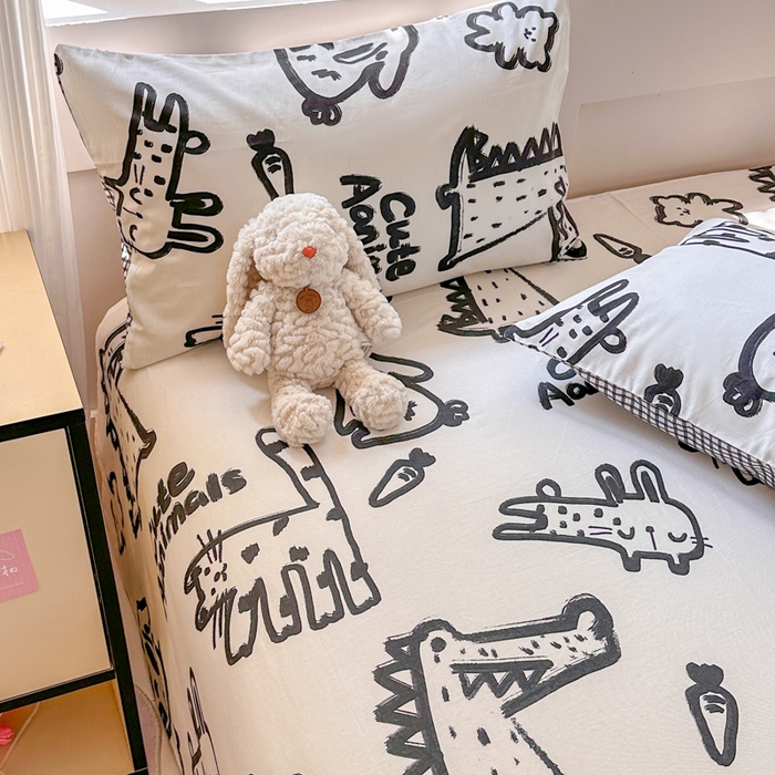 91家纺网 家纺一手货源 找家纺 吉象家纺 2025新款高支密全棉印花单品系列-单床单 漫画家