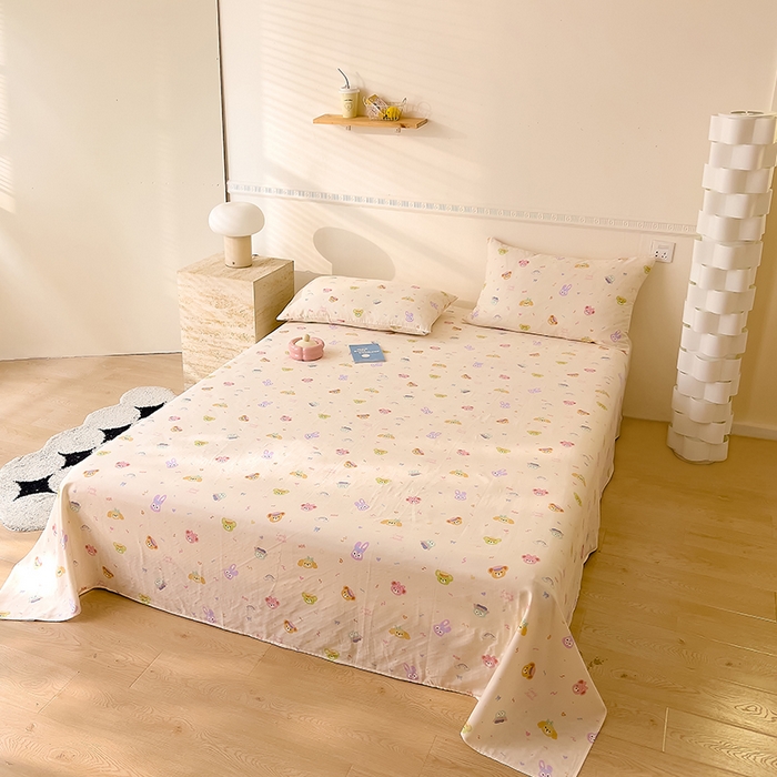 91家纺网 家纺一手货源 找家纺 DoDo 兜兜 2026新款全棉双层纱印花单床单（可定做尺寸） 梦想家