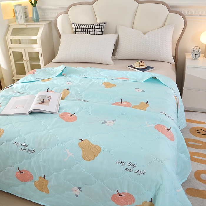 91家纺网 家纺一手货源 找家纺 诗雅纺织 2025新款亲肤柔软钻石绒夏被空调被 南瓜