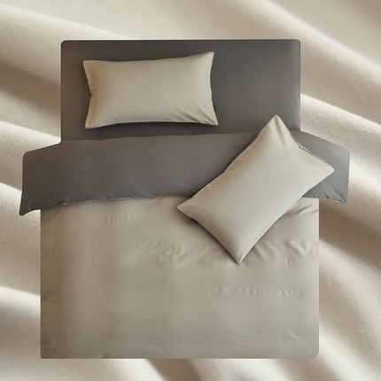 91家纺网 家纺一手货源 找家纺 （总）2025新款全棉13372水洗棉双拼四件套（影棚暗光）