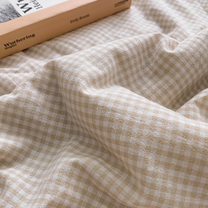 91家纺网 家纺一手货源 找家纺 水洗的故事 2025新款全棉色织水洗棉夏被&四件套 小格米