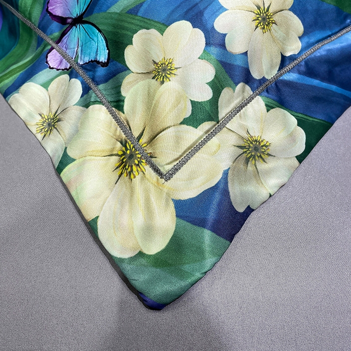 91家纺网 家纺一手货源 找家纺 梵克保罗 2025春夏新款天丝数码大版印花四件套 华尔兹-紫