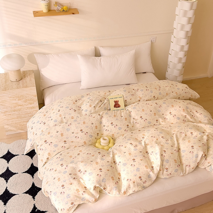 91家纺网 家纺一手货源 找家纺 DoDo 兜兜 2025新款全棉双层纱印花单被套（可定做尺寸） 彩色小狗