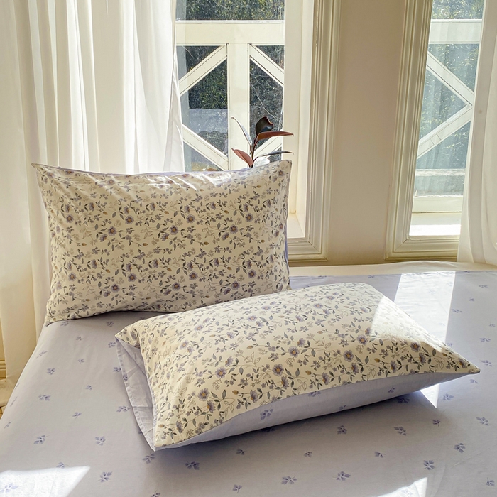 91家纺网 家纺一手货源 找家纺 宜家坊 2025早春新品全棉纯棉喷气13070小清新印花纯棉四件套-风格二 芷兰