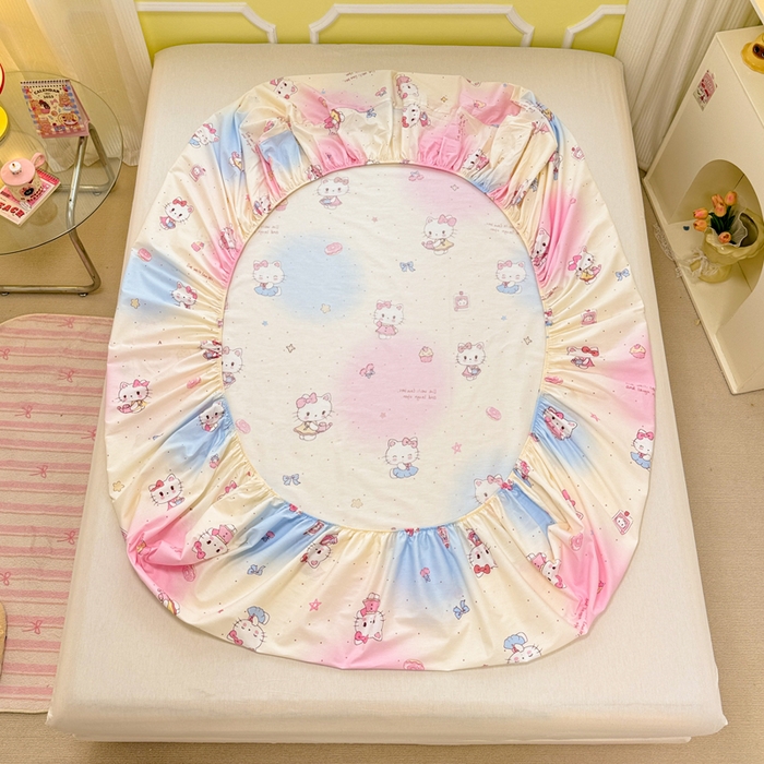 91家纺网 家纺一手货源 找家纺 吉象家纺 2025新款高支密全棉印花单品系列-单床笠 甜喵