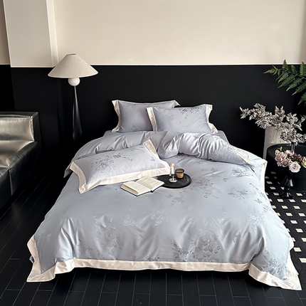 太古汇家居 2025新款高紧密提花爱尔兰系列四件套 爱尔兰-蓝灰