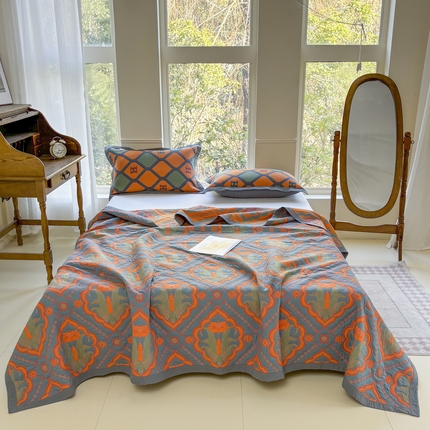 七七家纺 2025新款新疆长绒棉盖毯 岁月如歌