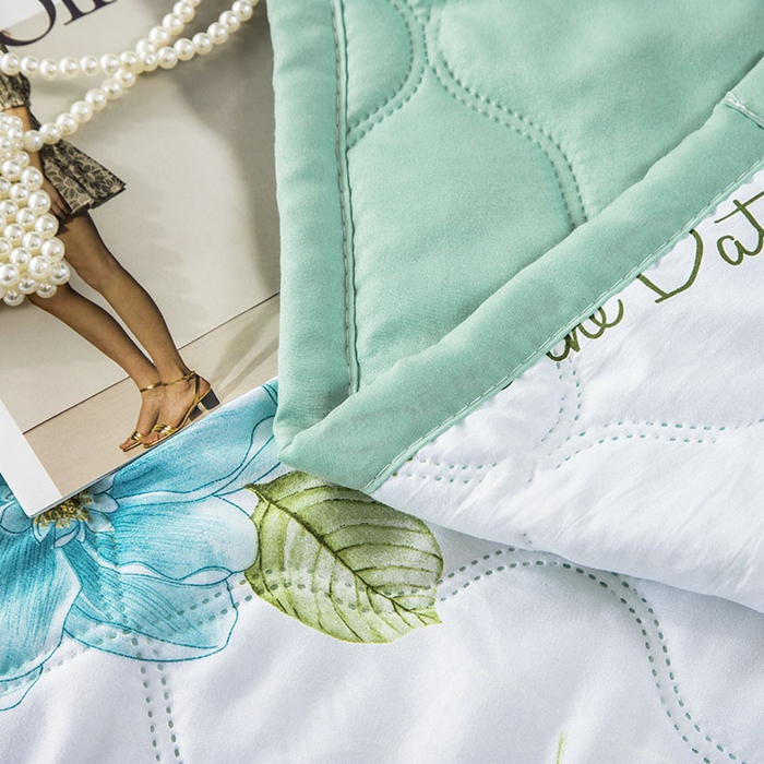 91家纺网 家纺一手货源 找家纺 诗雅纺织 2025新款超柔水洗棉夏凉被空调被 陌上花开