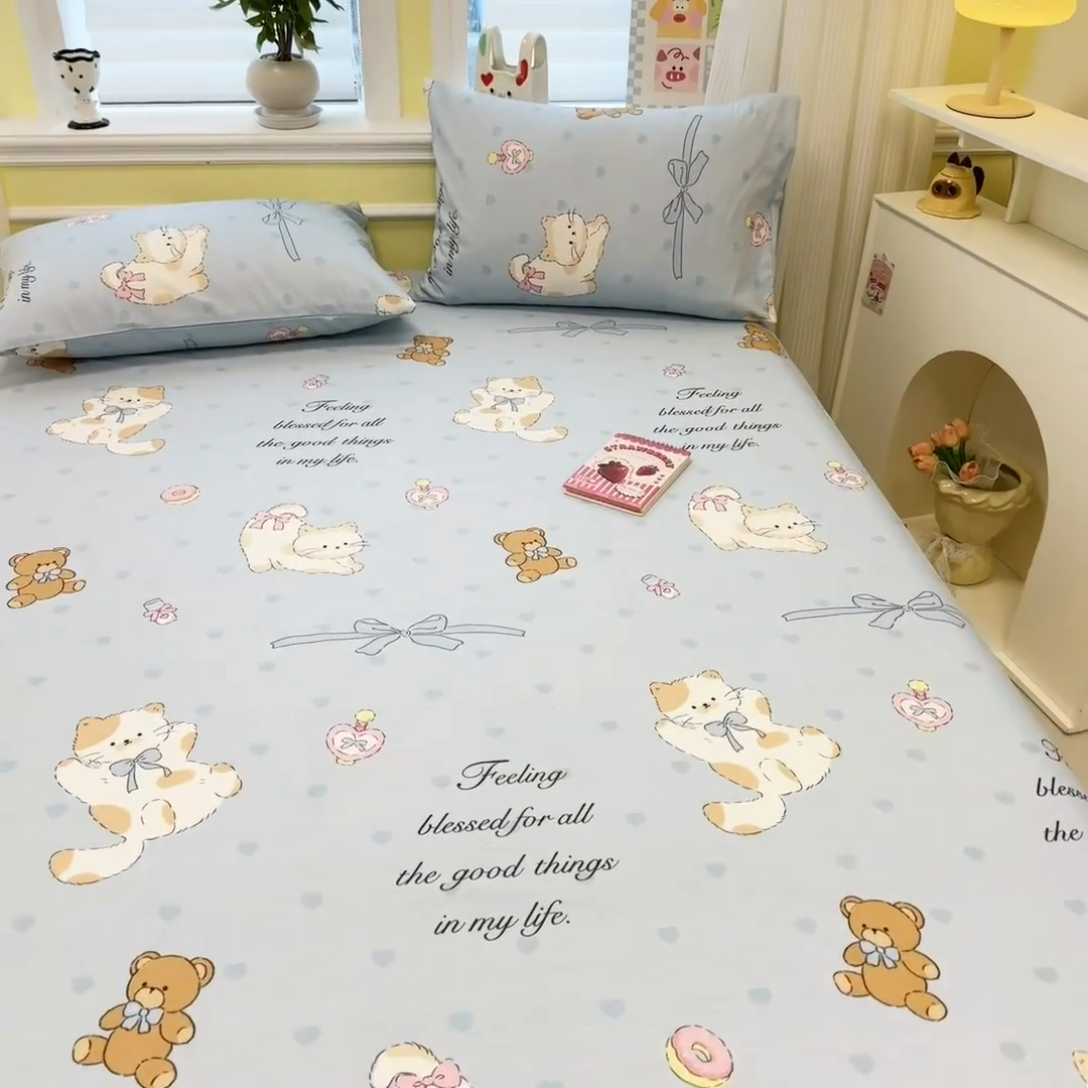 91家纺网 家纺一手货源 找家纺 （总）吉象家纺 2025新款高支密全棉印花单品系列-单床笠