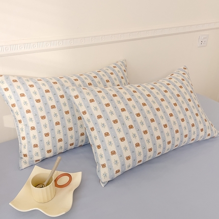 91家纺网 家纺一手货源 找家纺 （总）DoDo 兜兜 2025新款全棉双层纱印花单枕套（可定做尺寸）