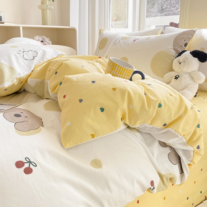 91家纺网 家纺一手货源 找家纺 宜家坊 2025早春新品全棉纯棉喷气13070小清新印花纯棉四件套-风格二 海盐幻想