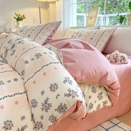 91家纺网 家纺一手货源 找家纺 (总) 清雅福 2025春夏新品全棉13372印花系列四件套