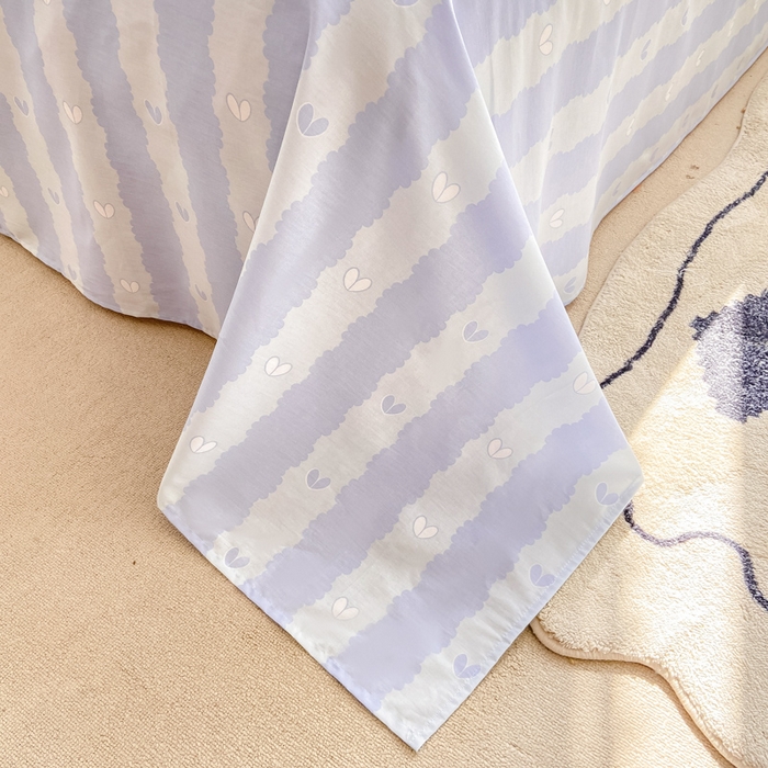 91家纺网 家纺一手货源 找家纺 宜家坊 2025早春新品全棉纯棉喷气13070小清新印花纯棉四件套-风格二 熊美眉