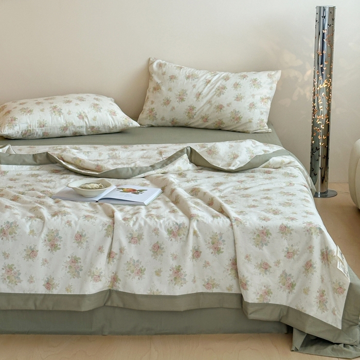 91家纺网 家纺一手货源 找家纺 大彩家居 2025新款全棉有氧水洗纱布夏被夏凉被 花溪