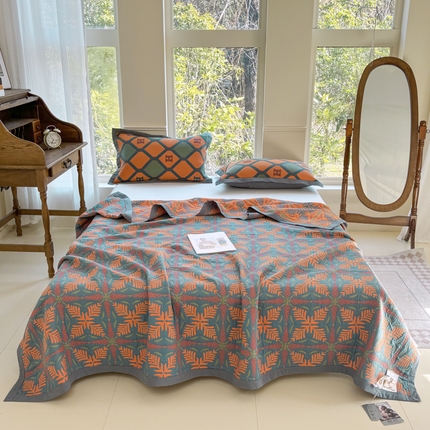 91家纺网 家纺一手货源 找家纺 七七家纺 2025新款新疆长绒棉盖毯 典雅如风