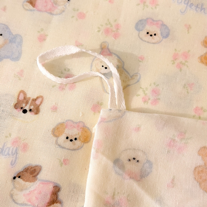 91家纺网 家纺一手货源 找家纺 DoDo 兜兜 2025新款全棉双层纱印花单被套（可定做尺寸） 彩色小狗