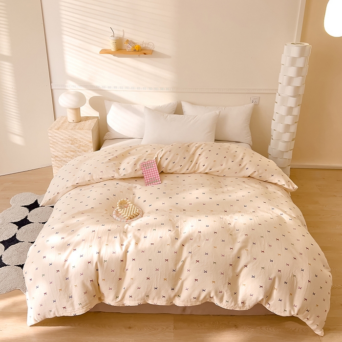 91家纺网 家纺一手货源 找家纺 DoDo 兜兜 2025新款全棉双层纱印花单被套（可定做尺寸） 彩蝶