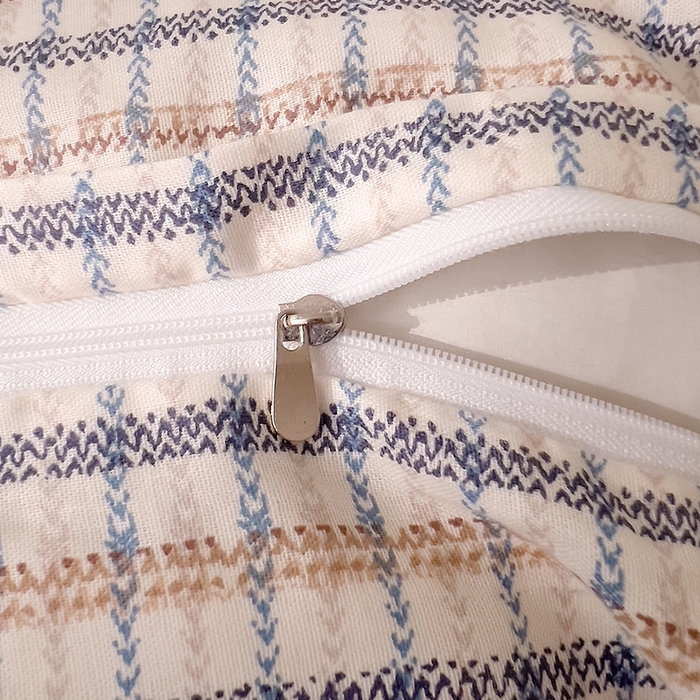 91家纺网 家纺一手货源 找家纺 DoDo 兜兜 2025新款全棉双层纱印花单被套（可定做尺寸） 蓝调格子