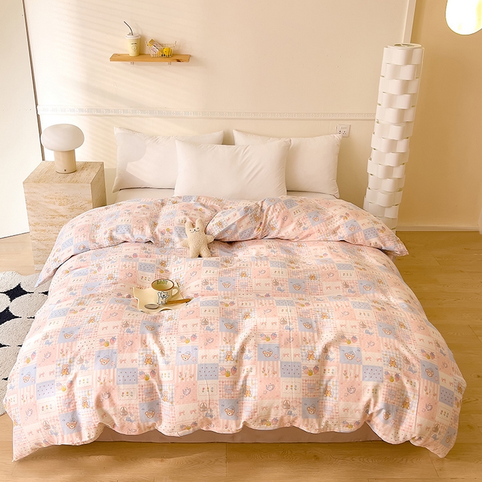 91家纺网 家纺一手货源 找家纺 DoDo 兜兜 2025新款全棉双层纱印花单被套（可定做尺寸） 萌宠乐园