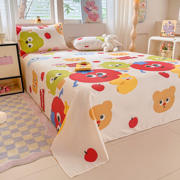 91家纺网 家纺一手货源 找家纺 吉象家纺 2025新款高支密全棉印花单品系列-单床单 微笑天团