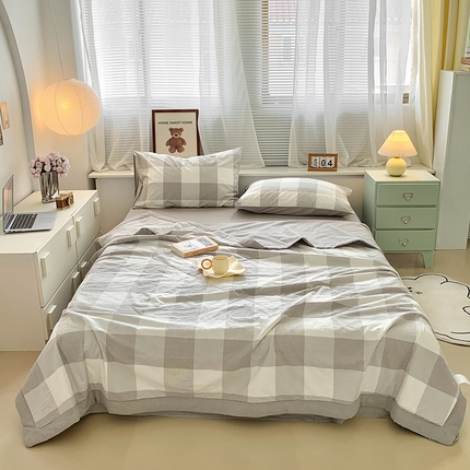 91家纺网 家纺一手货源 找家纺 （总）水洗的故事 2025新款全棉色织水洗棉棉花夏被被子被芯