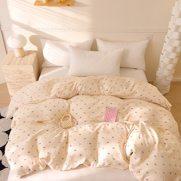 91家纺网 家纺一手货源 找家纺 DoDo 兜兜 2025新款全棉双层纱印花单被套（可定做尺寸） 彩蝶