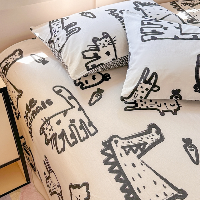 91家纺网 家纺一手货源 找家纺 吉象家纺 2025新款高支密全棉印花单品系列-单床单 漫画家