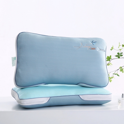 小牛席业 2025新款可机洗云柔夏凉枕 蓝色 35*55cm枕套+枕芯（含枕芯）