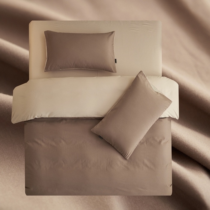 91家纺网 家纺一手货源 找家纺 2025新款全棉13372水洗棉双拼四件套（影棚暗光） 暗香紫砂+40驼