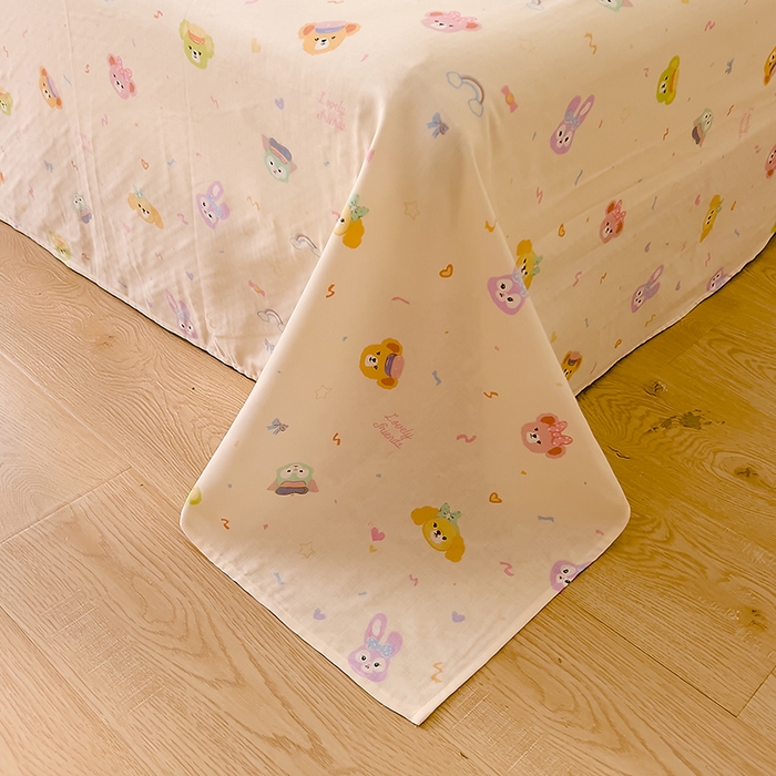 91家纺网 家纺一手货源 找家纺 DoDo 兜兜 2026新款全棉双层纱印花单床单（可定做尺寸） 梦想家