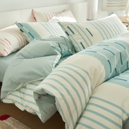 91家纺网 家纺一手货源 找家纺 （总）2025新款纯棉水洗棉三层提花简爱四件套