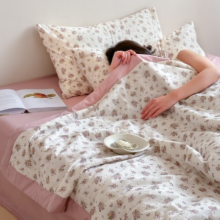 大彩家居 2025新款全棉有氧水洗纱布夏被夏凉被 陌上花开
