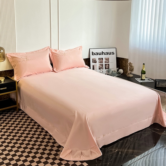 91家纺网 家纺一手货源 找家纺 梵克保罗 2025直播热卖长绒棉刺绣花边四件套-烟雨花都 烟雨花都-玫瑰粉