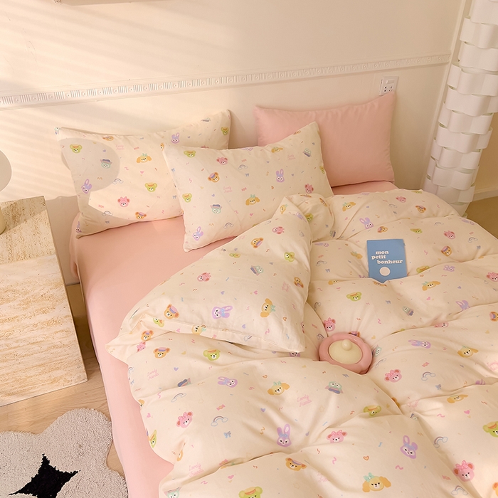 91家纺网 家纺一手货源 找家纺 DoDo 兜兜 2025新款全棉双层纱印花四件套（可定做尺寸） 梦想家