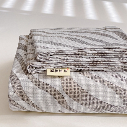 名兮家居2025新款卡通简约时尚全棉老粗布床单 斑马纹